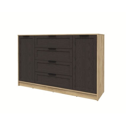 Тумба Тренд КТ-Т160 (Дуб золотой ЛДСП/ Дуб английский ЛМДФ) Ш1600 В1020 Г451